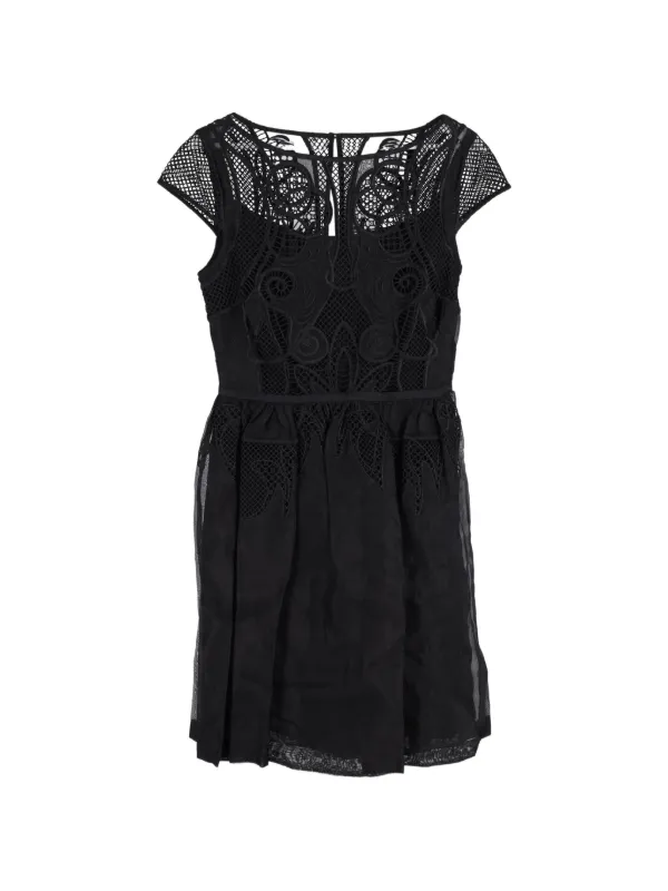 Temperley London cap-sleeve Lace Mini Dress | Black | FARFETCH JO