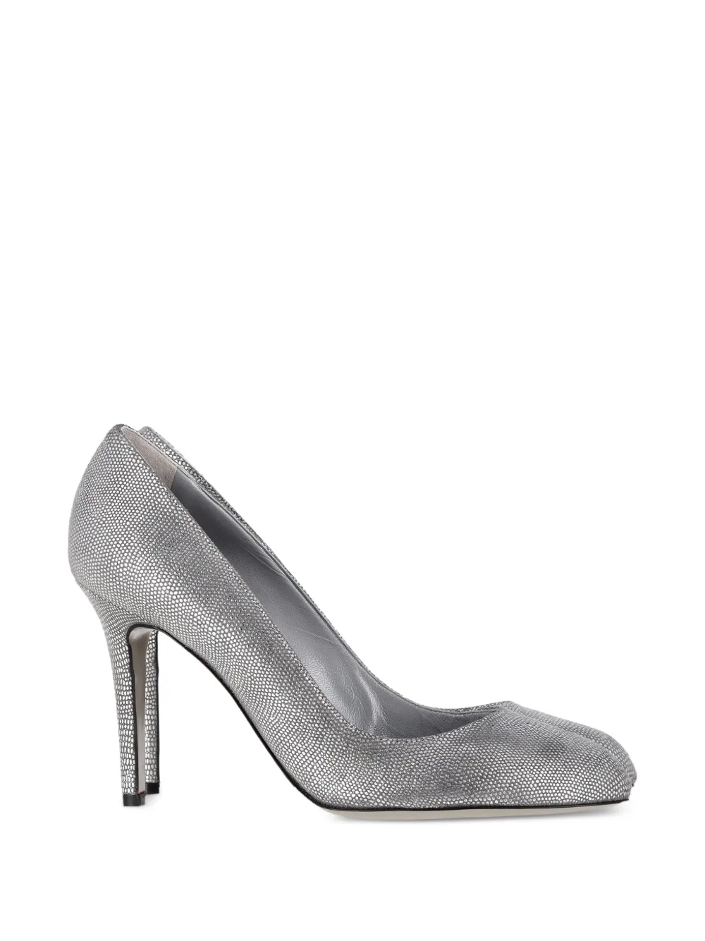 Sergio Rossi Vintage round-toe leather pumps - Silber