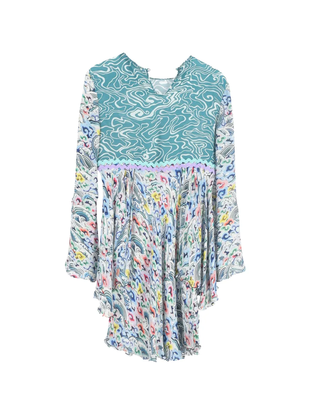 Mary Katrantzou ruffle print dress - Blu