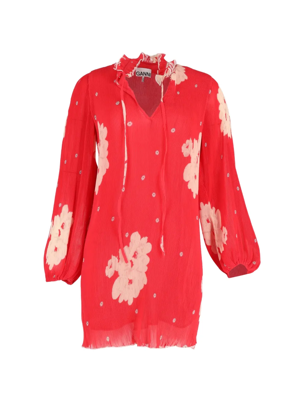 GANNI floral-print mini dress - Rosso