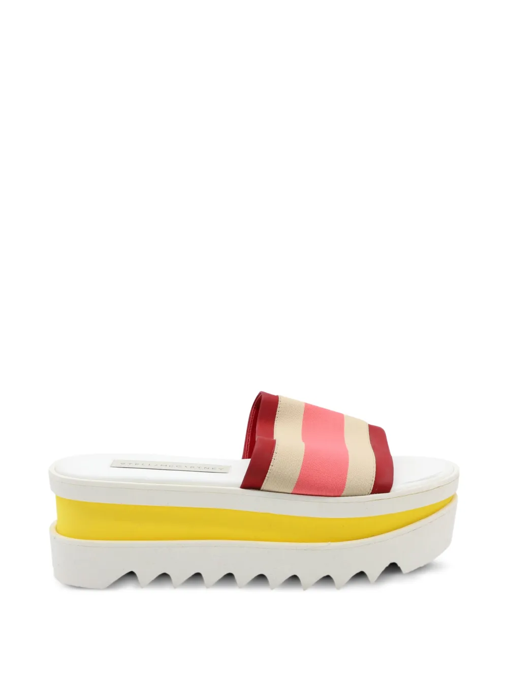 Stella McCartney Pre-Owned platform striped slides - Bianco