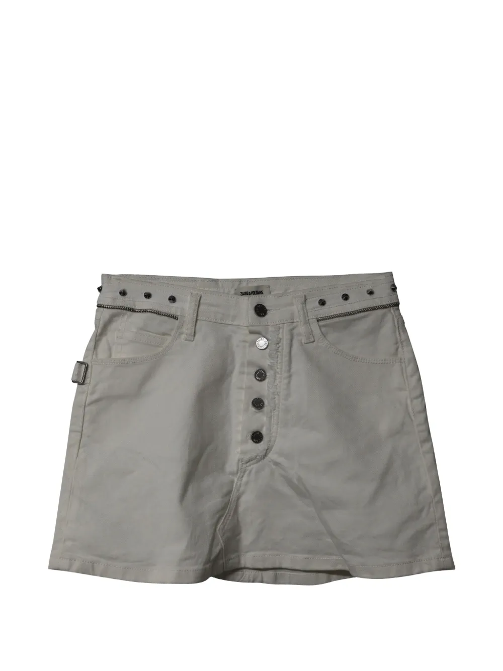 Zadig&Voltaire Joy Spikes button-fastening mini skirt - Bianco