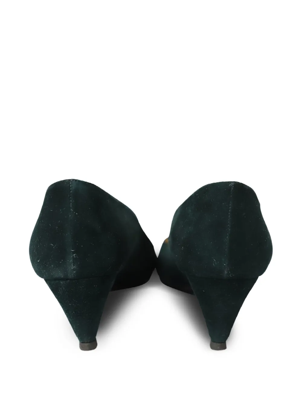 Cone-Heel Suede Pumps
