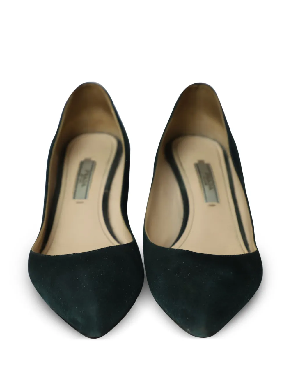 Cone-Heel Suede Pumps