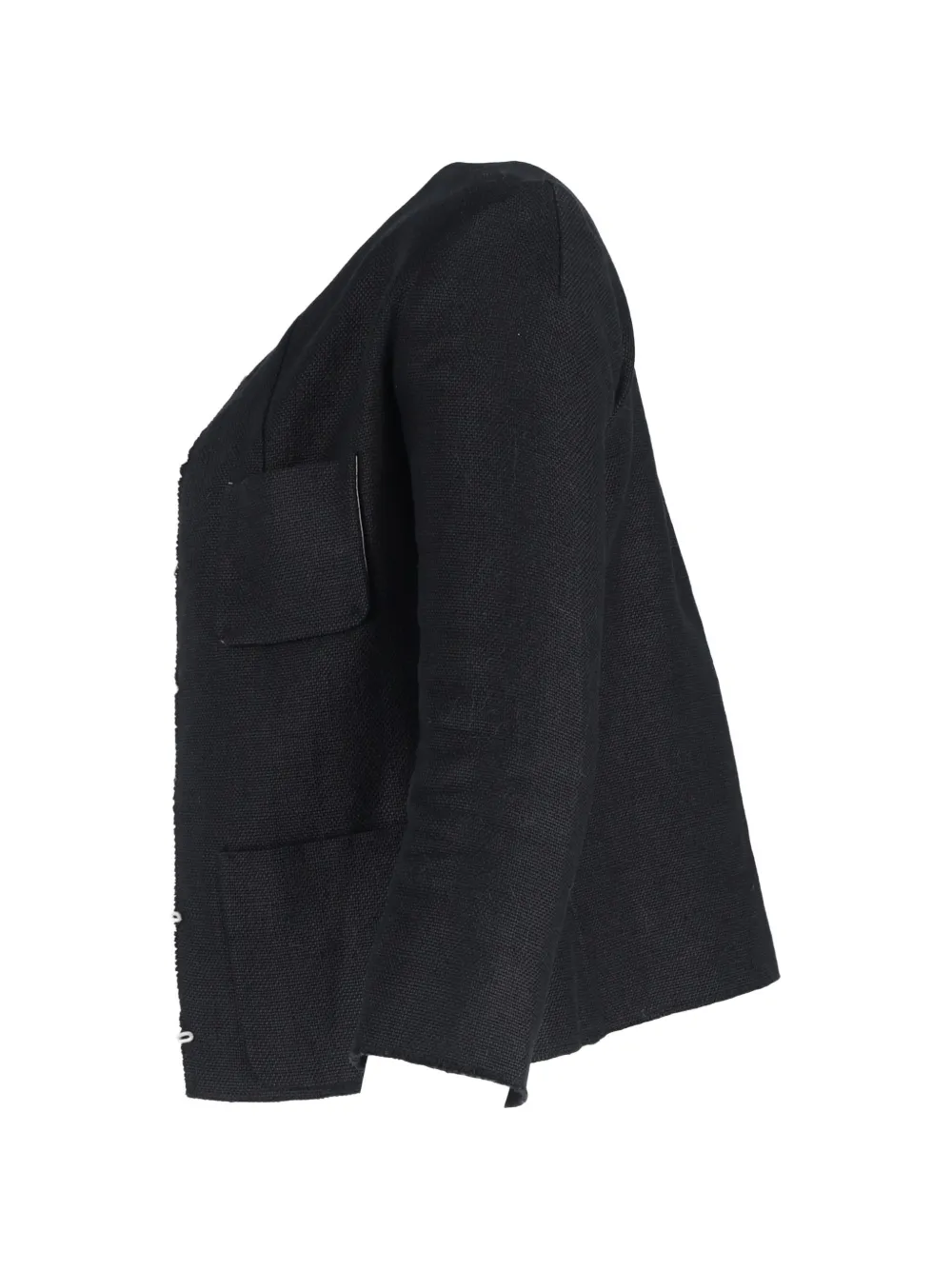 Three-Quarter Sleeve Patch-Pocket Jacket