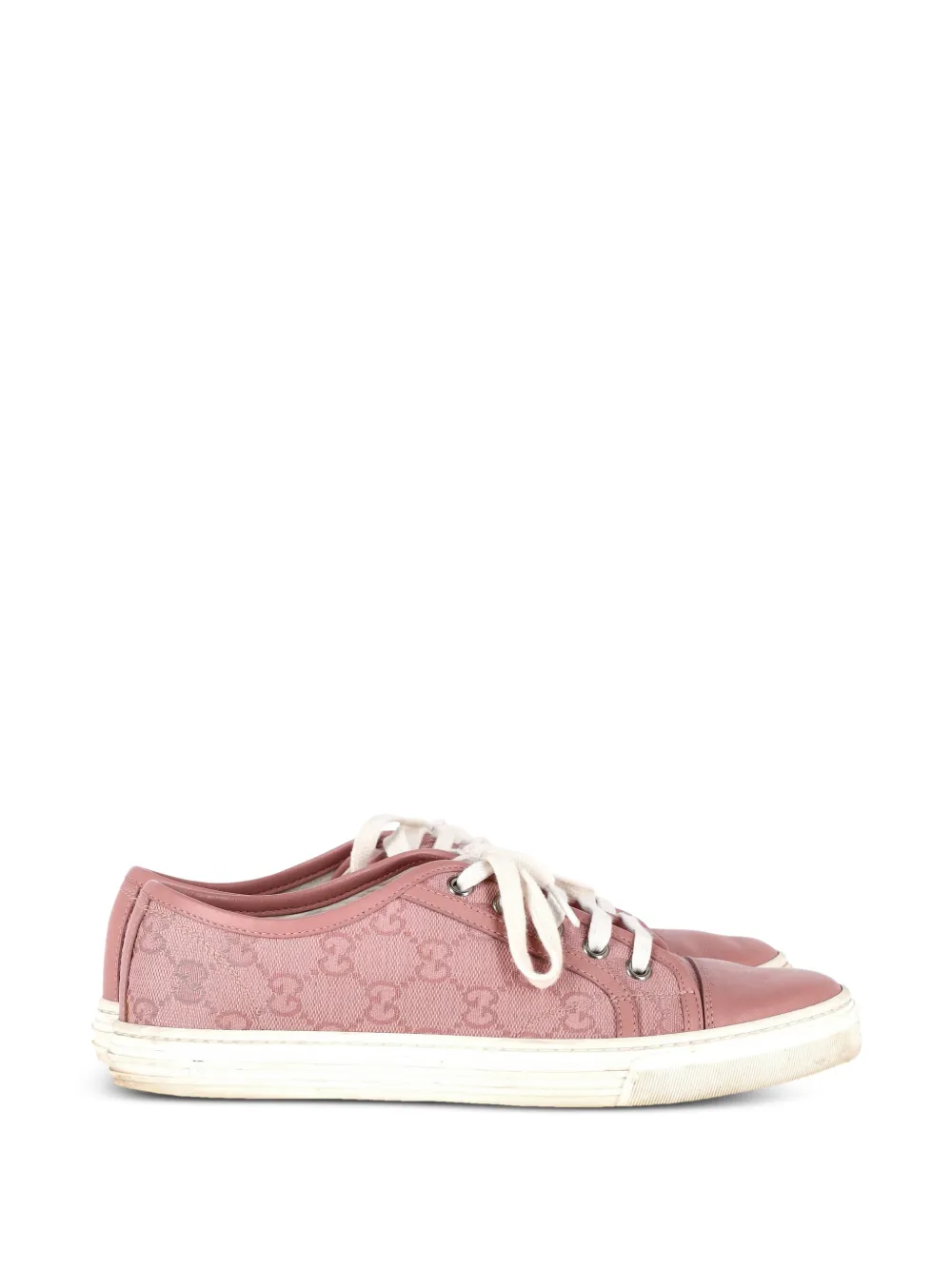 Gucci Pre-Owned monogram lace-up sneakers - Rosa