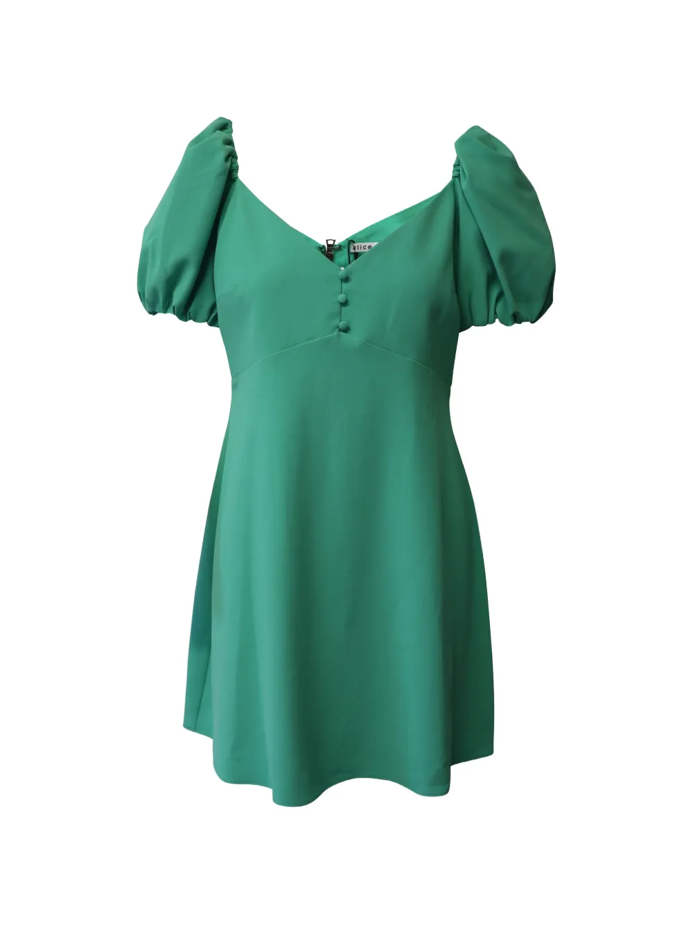 alice + olivia Dana puff-sleeve mini dress - Verde