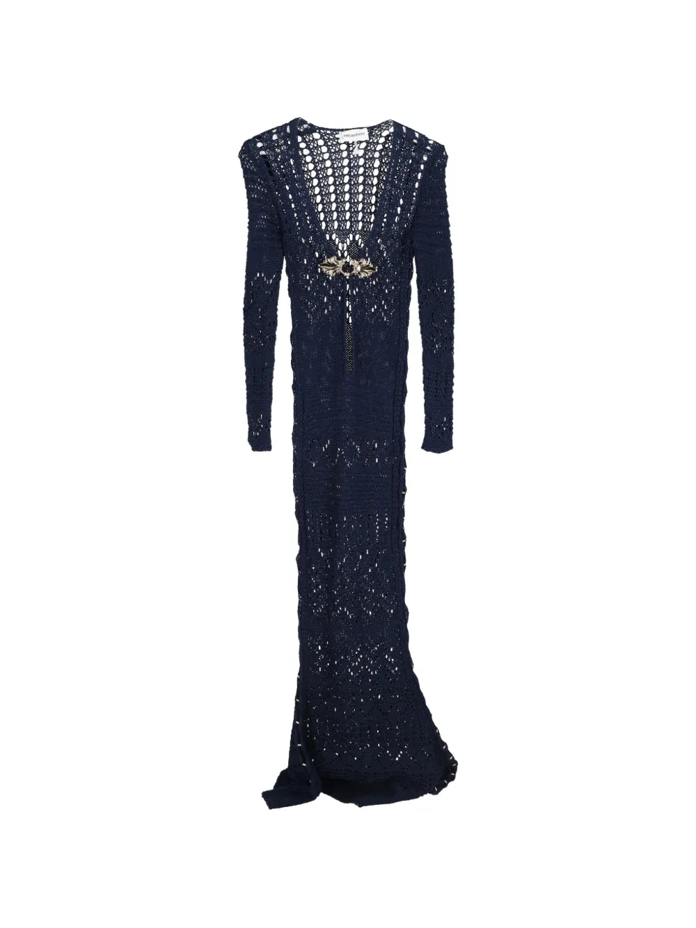 PUCCI Pre-Owned crochet V-neck maxi dress - Blu