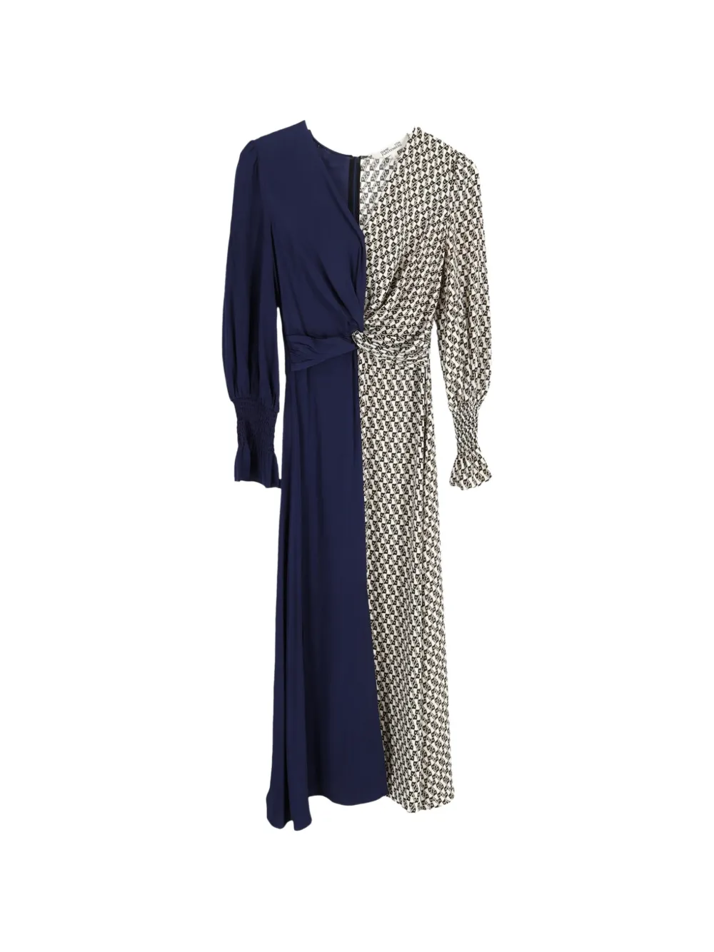 Diane Von Furstenberg Vintage Michelle knotted panelled midi dress - Blu