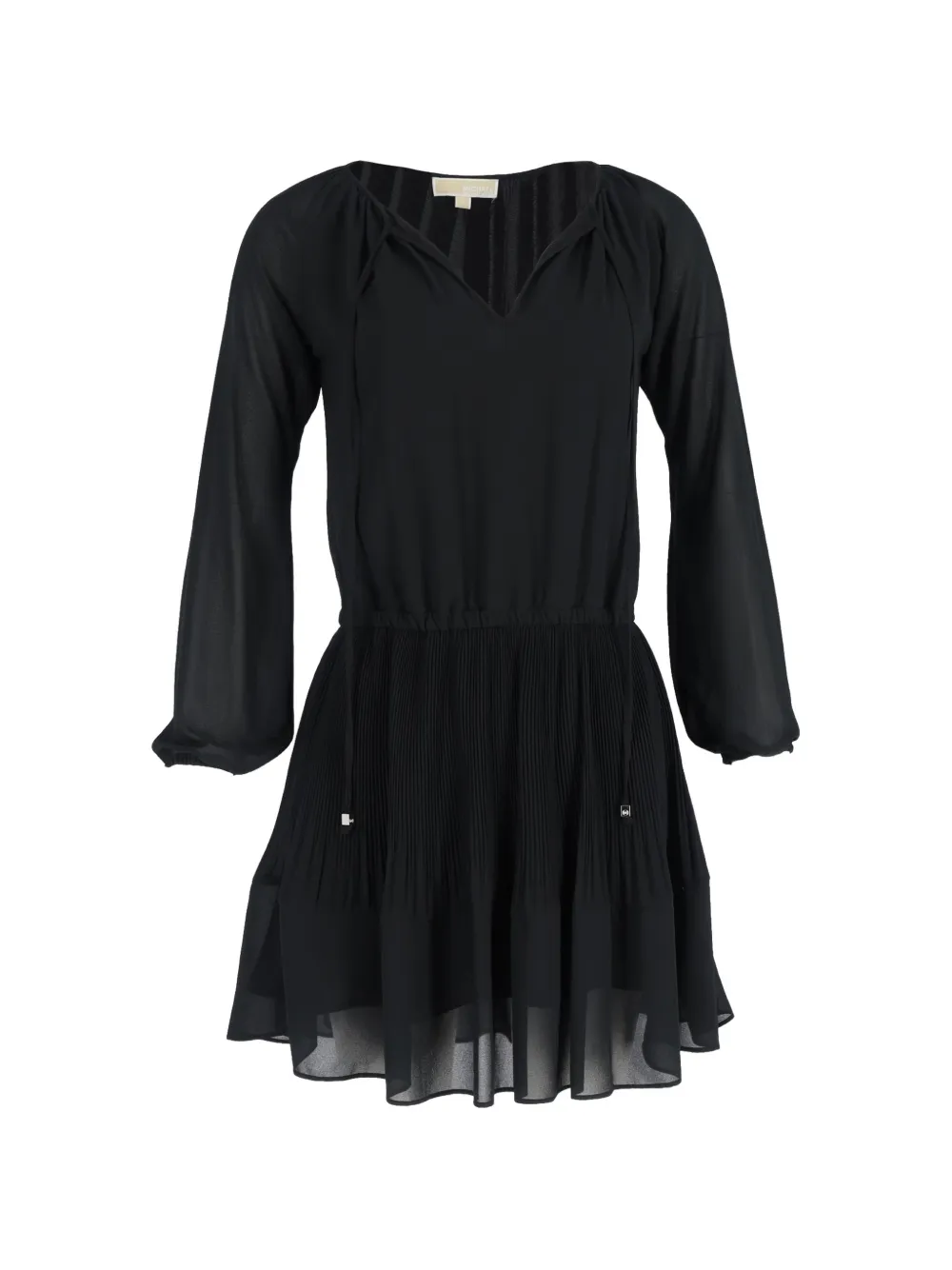 Michael Kors Vintage pleated long-sleeve mini dress - Nero