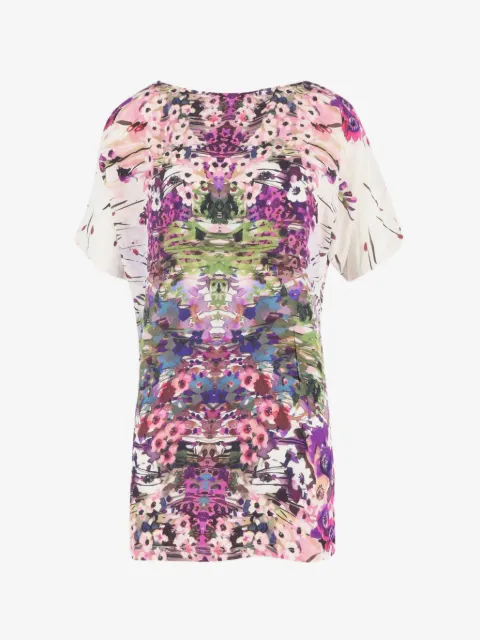 Theia floral-printed silk blouse