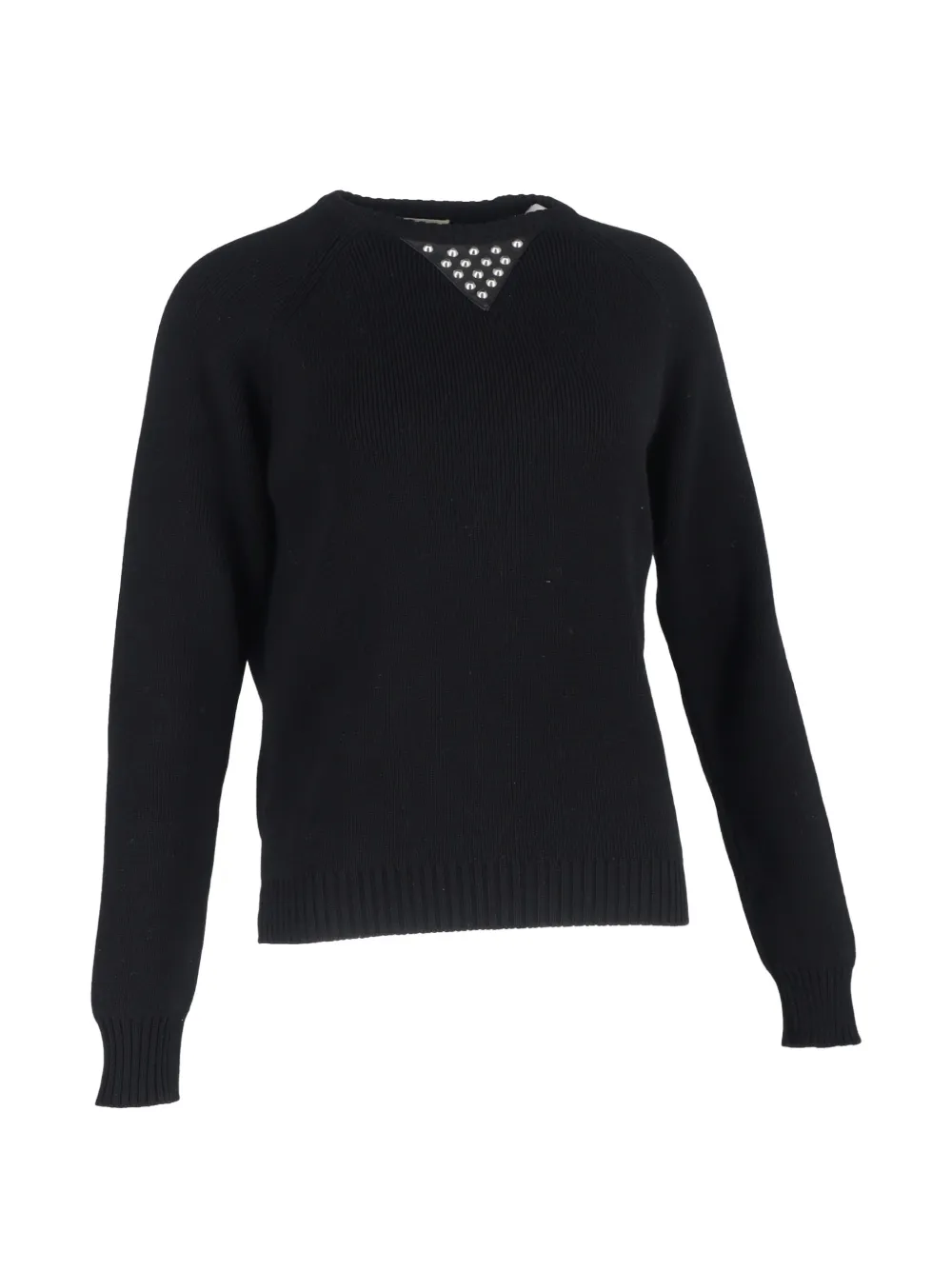 Saint Laurent Pre-Owned stud-embellished mock-neck sweater - Nero