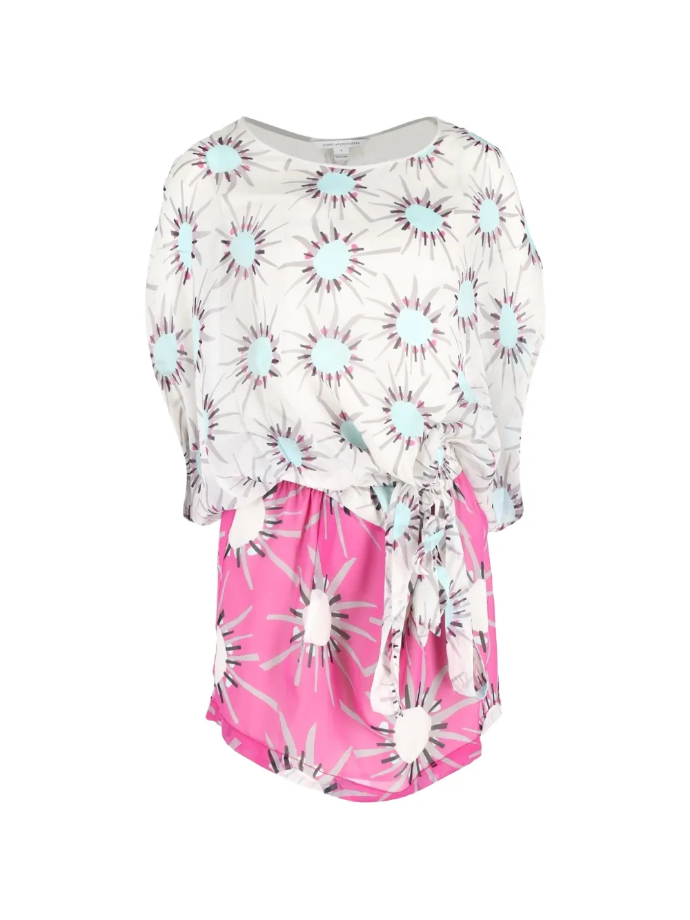 Diane Von Furstenberg Vintage printed layered mini dress - Bianco