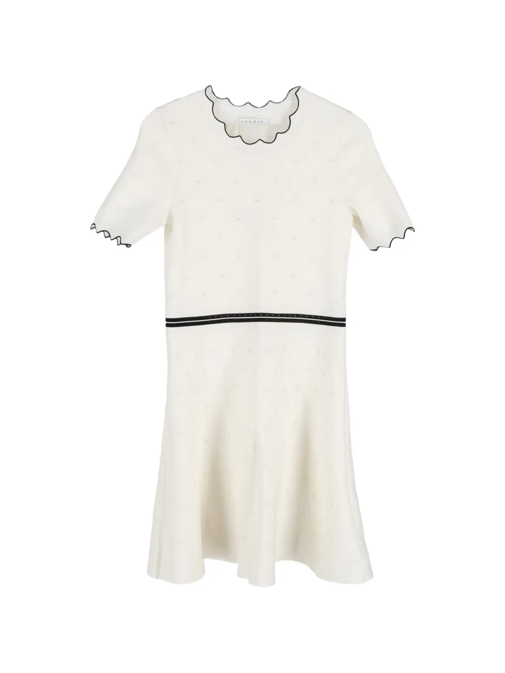 SANDRO knit short-sleeve crew-neck midi dress - Toni neutri
