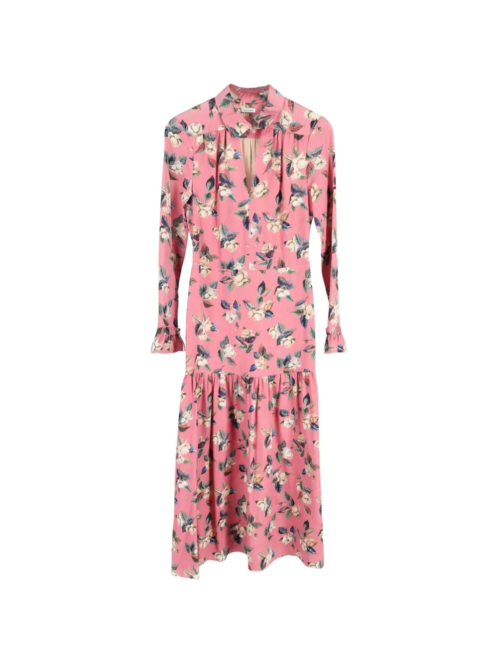 Vilshenko lon-sleeve floral-pattern midi dress - Rosa