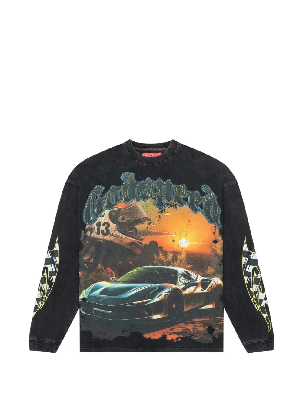 GODSPEED Felpa Sunset Drift con stampa - Nero