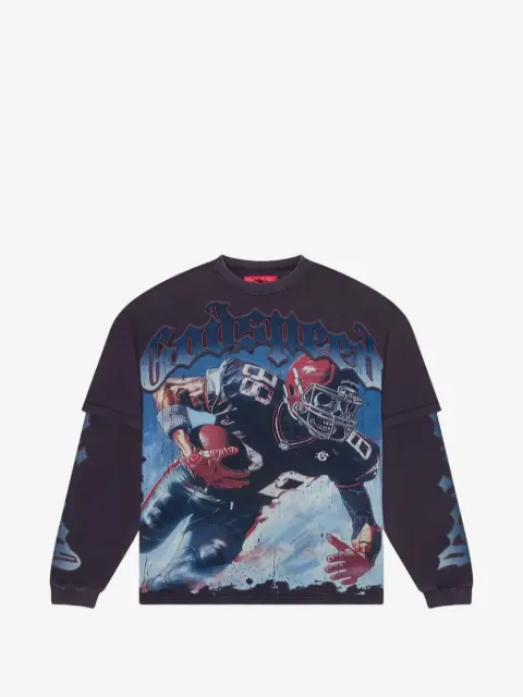 GODSPEED Endzone dual-layered graphic sweatshirt