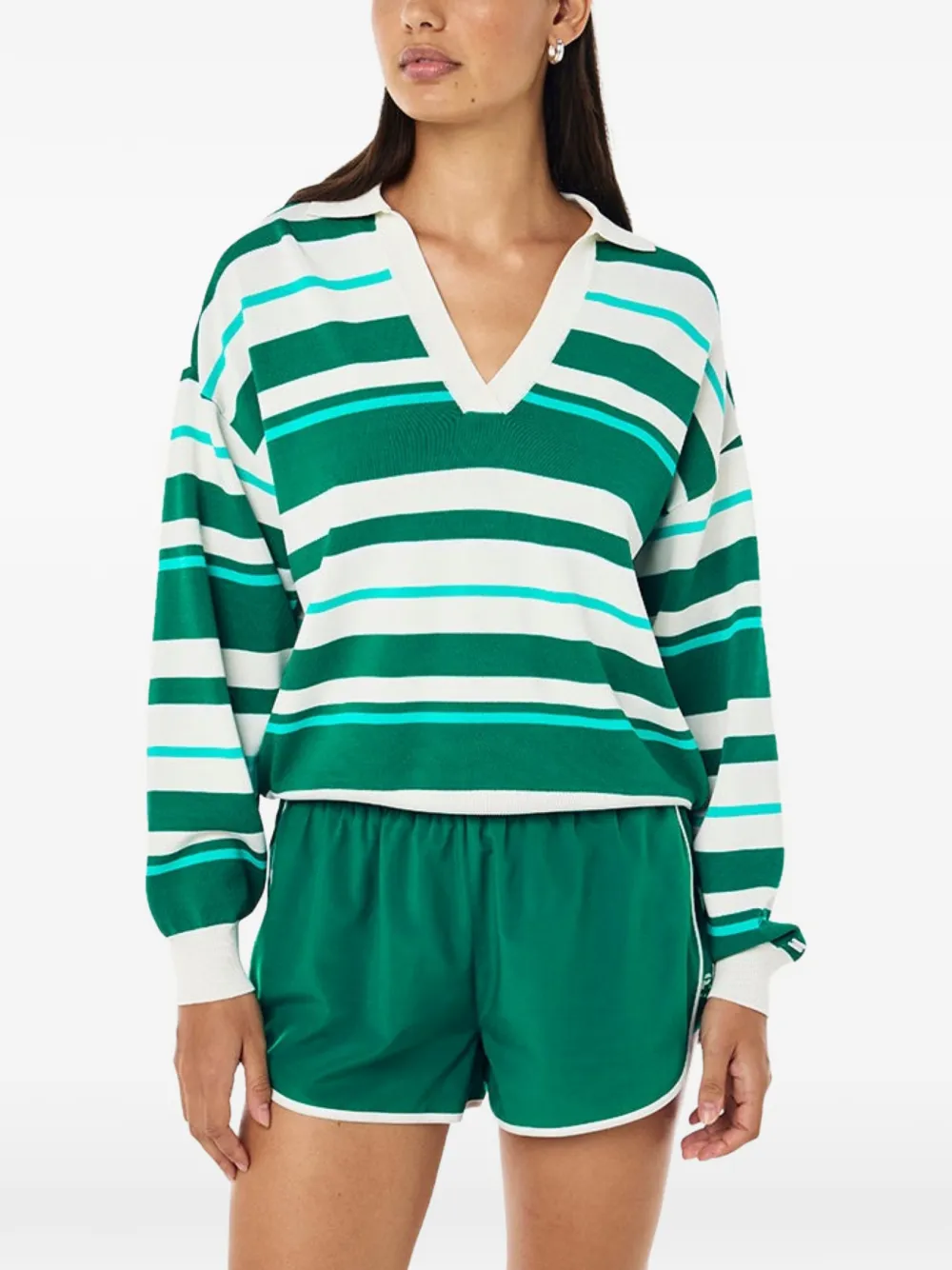  P.e Nation Retreat Striped Sweater - Green 