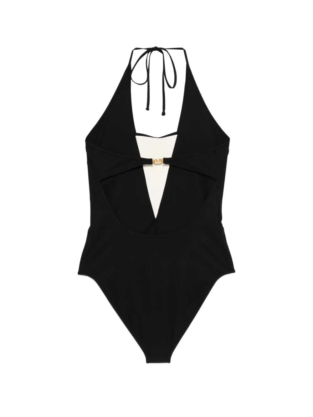  Valentino Garavani Tie Halter Swimsuit - Black 