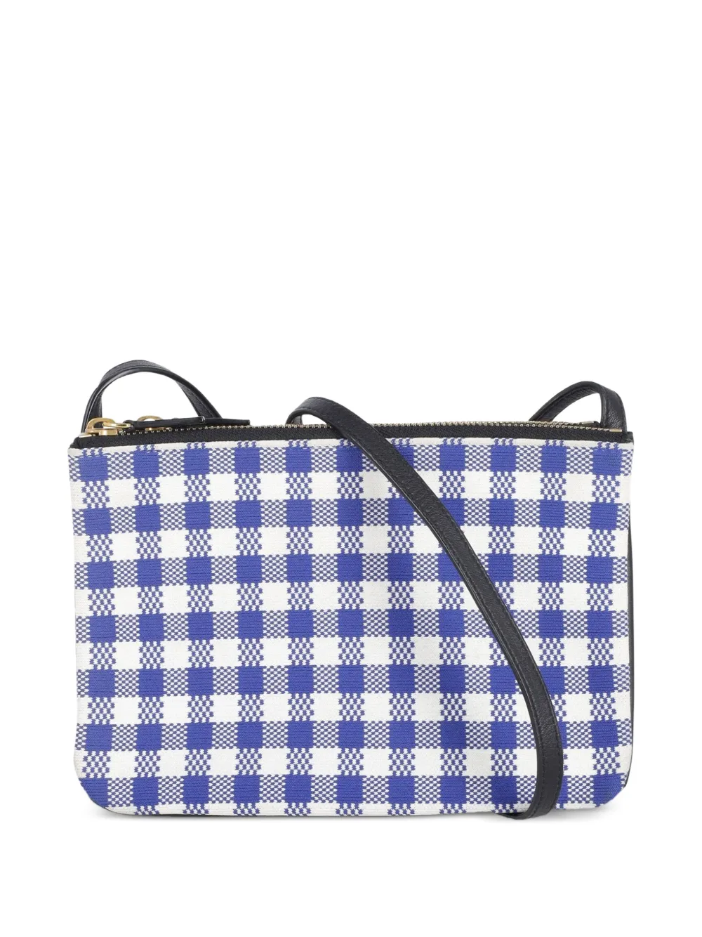Celine Pre-Owned Trio gingham cross body bag - Blu