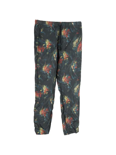 Dries Van Noten Pre-Owned pantalon fleuri à lien de resserrage