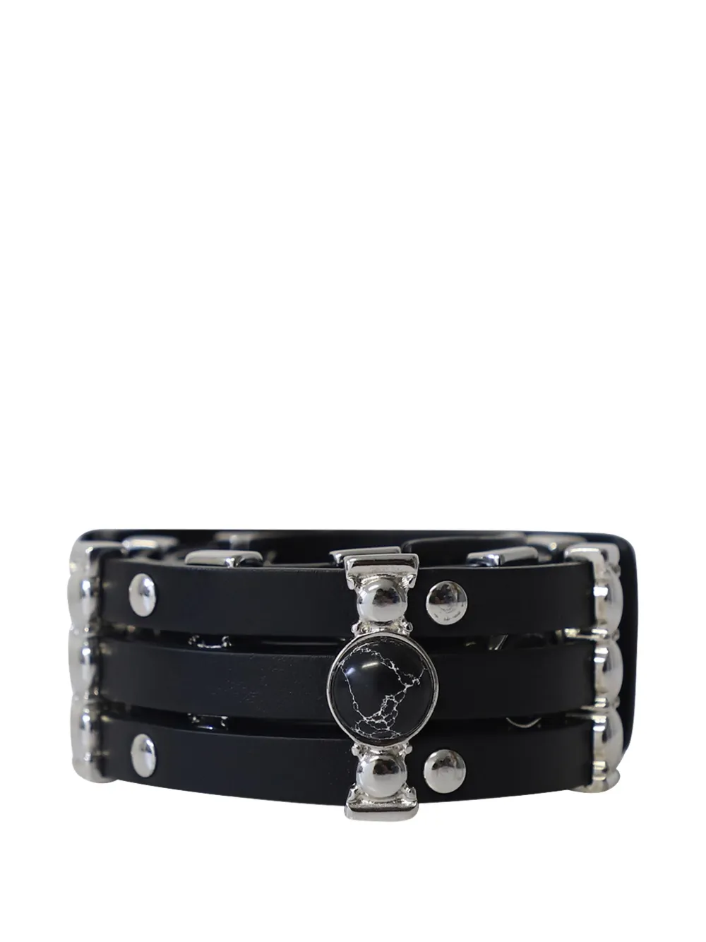Maje high-waisted leather belt - Nero