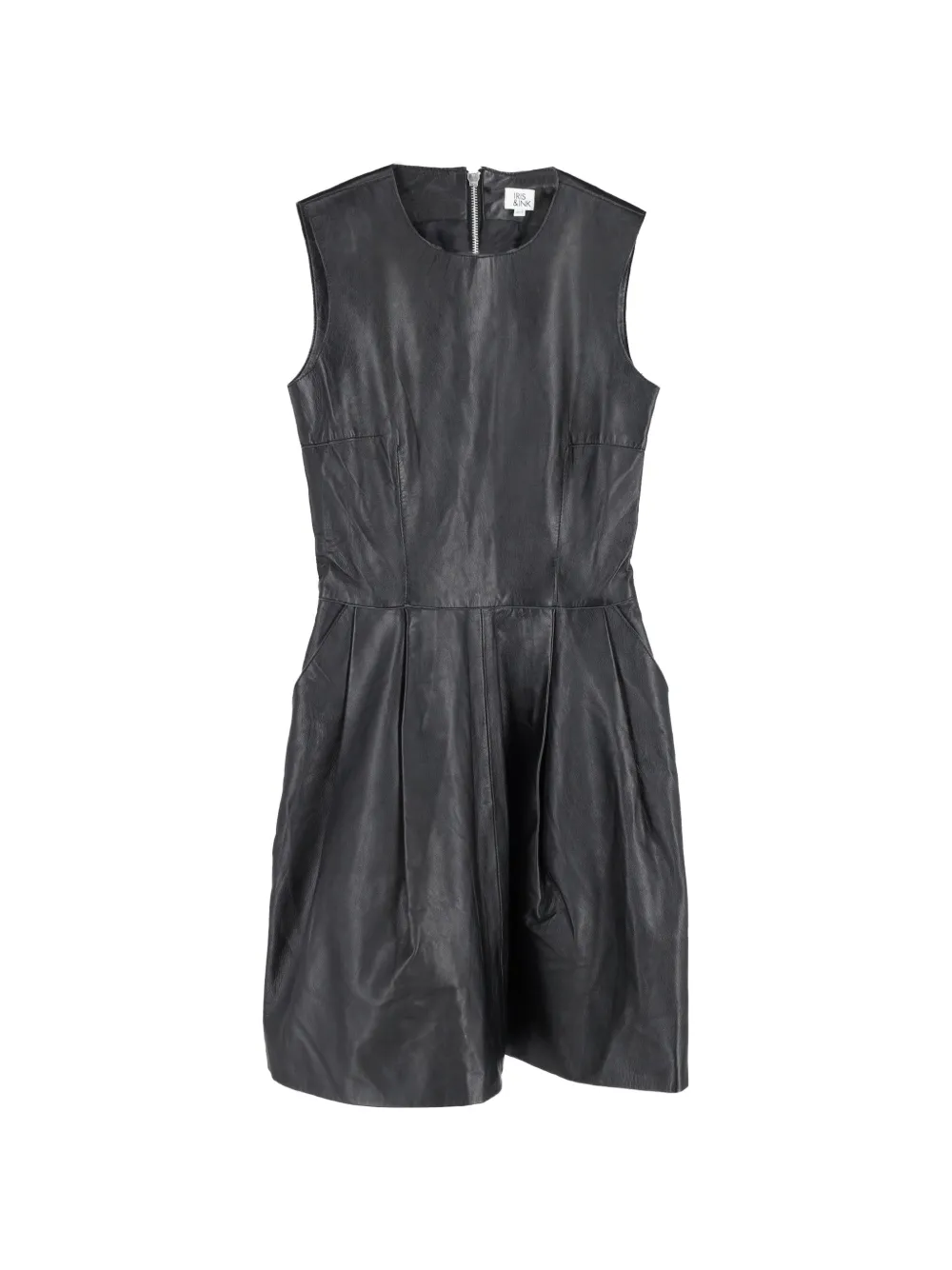 Iris & Ink leather pleated dress - Nero