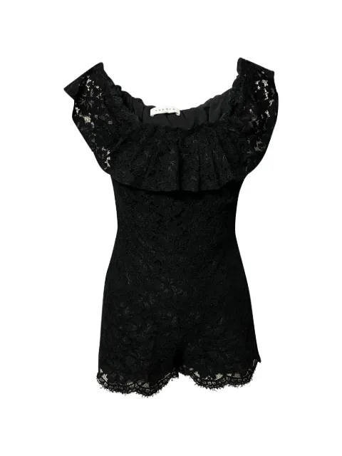 SANDRO off-shoulder lace-detail romper