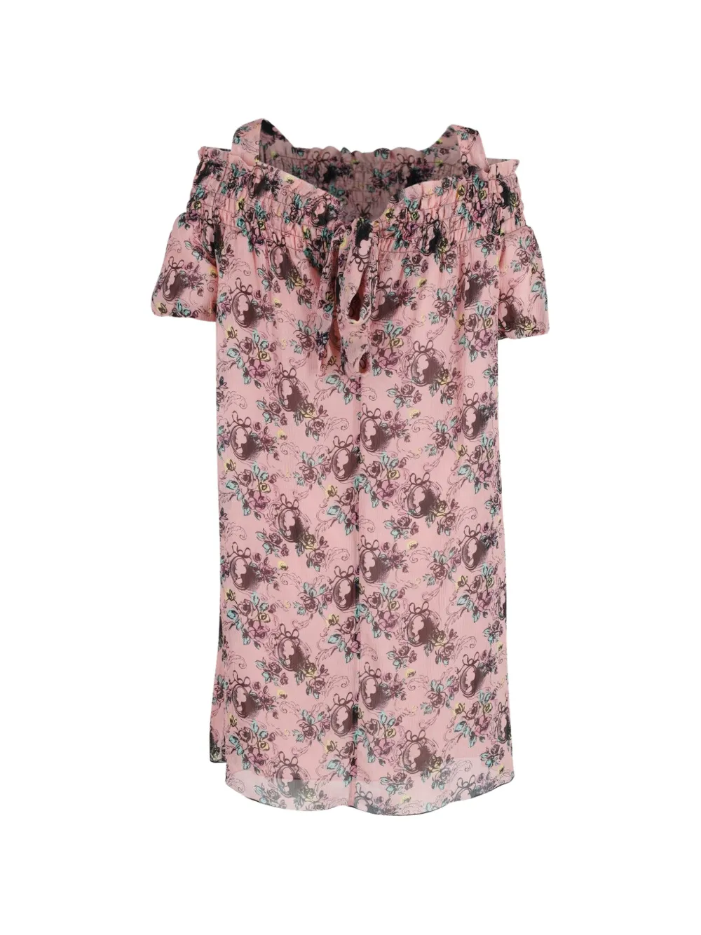 Boutique Moschino off-shoulder floral dress - Rosa