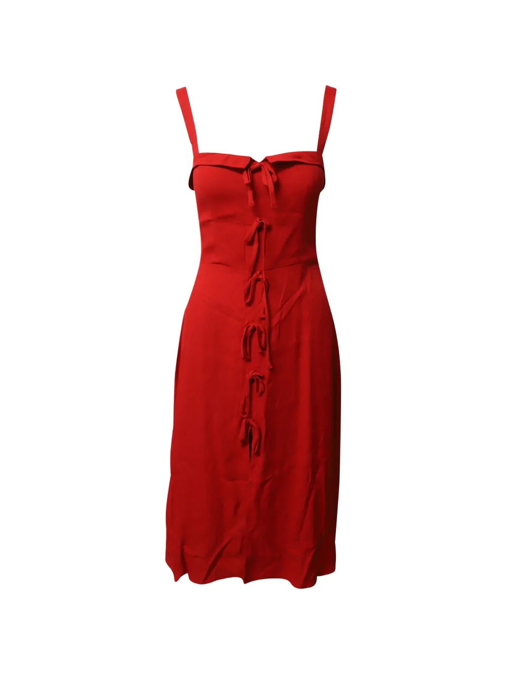 Reformation Eddie tie-detail midi dress - Rosso