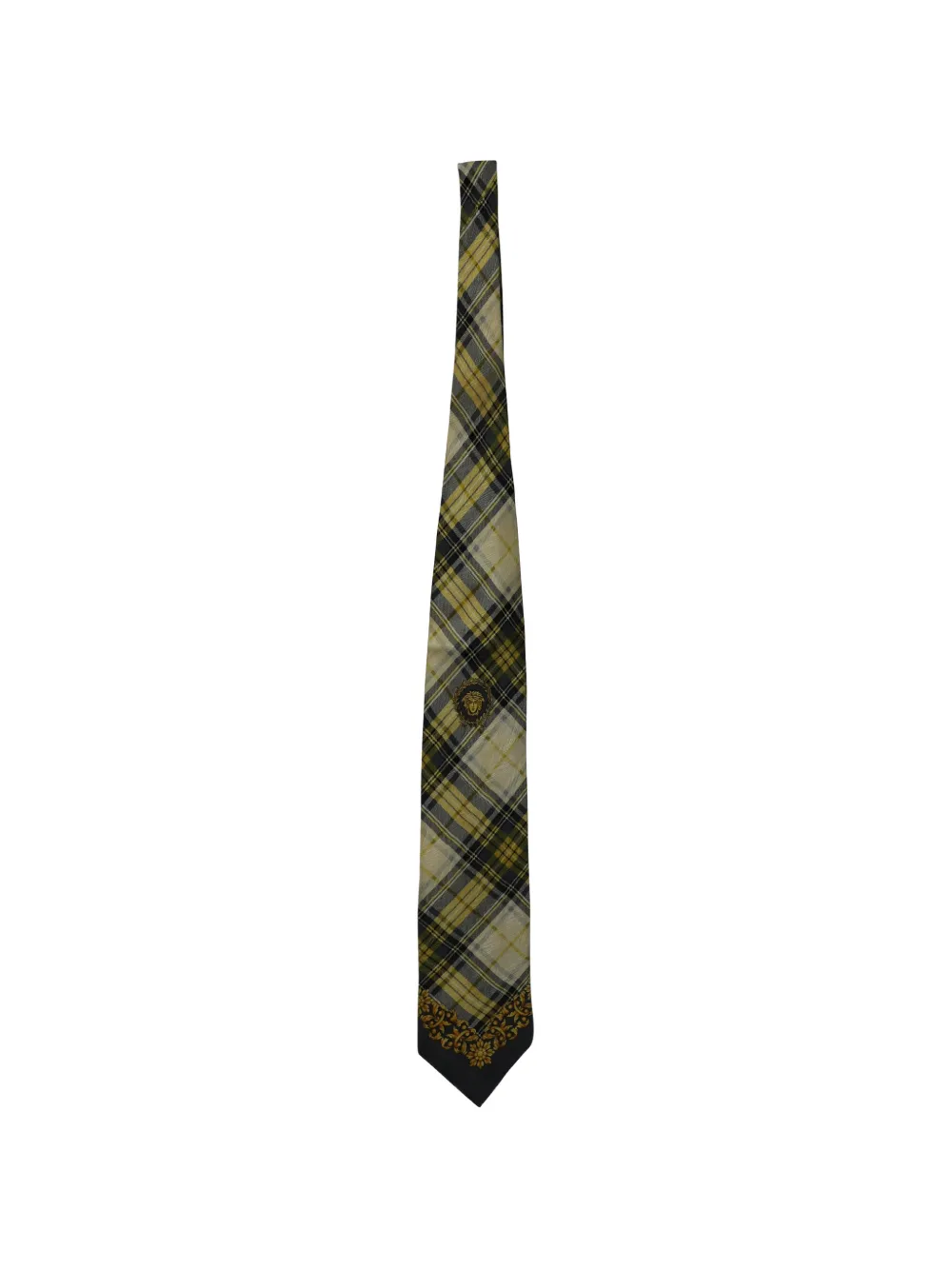 Versace Pre-Owned checkered print tie - Giallo
