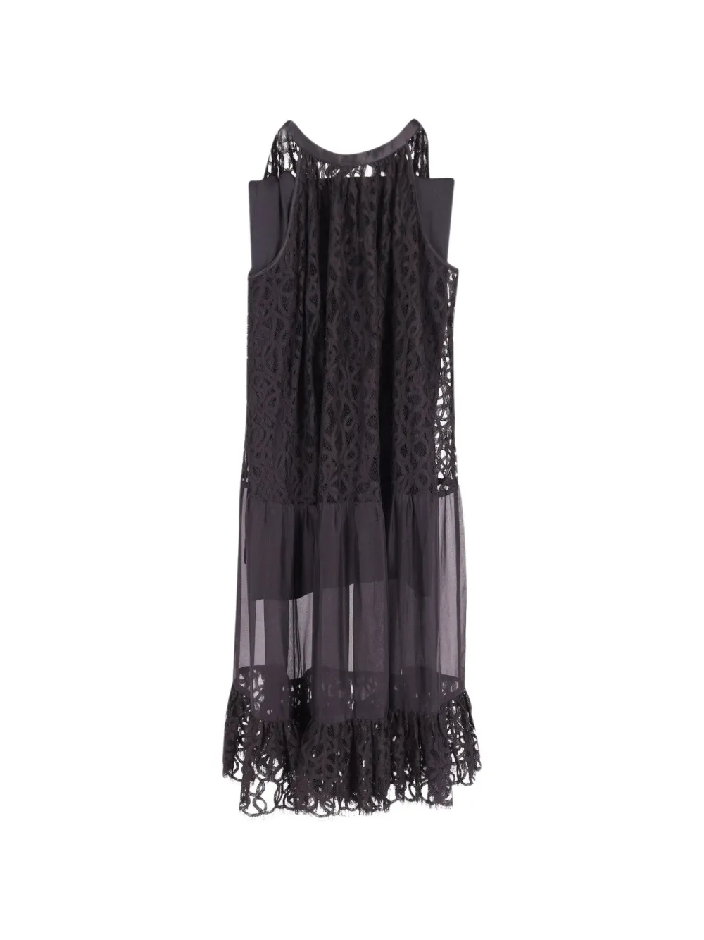 Temperley London Lily lace-detail organza dress - Nero