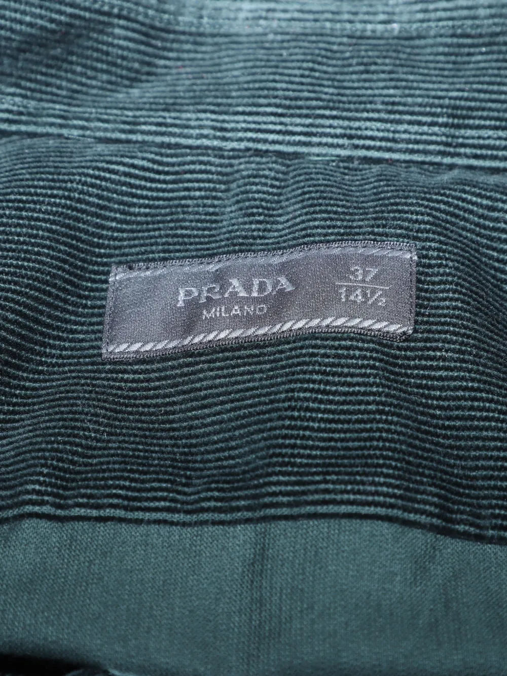  Prada Pre-owned Camicia In Velluto A Coste - Verde 