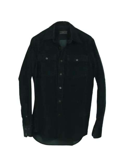 Prada Pre-Owned camisa de pana con botones