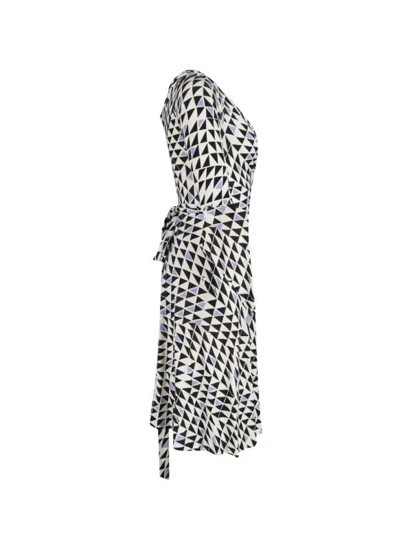 Diane Von Furstenberg Penna Geometric-print Wrap Dress - White