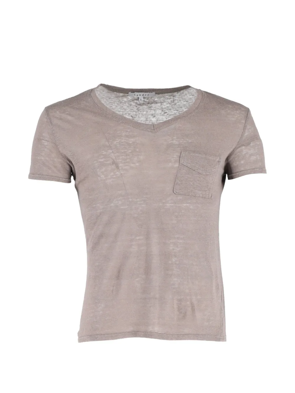 SANDRO V-neck pocket t-shirt - Toni neutri
