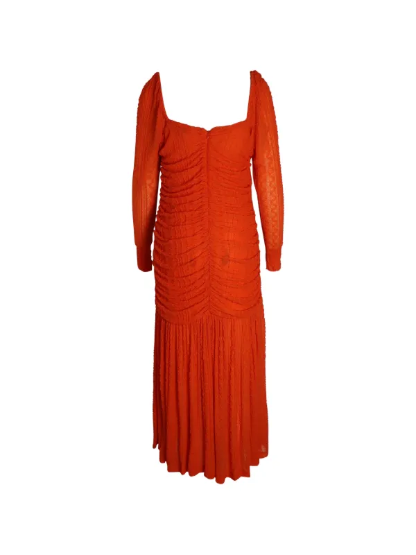 knee length dresses for ladies GANNI | Ruched Stretch-Lace Midi Dress main image 1