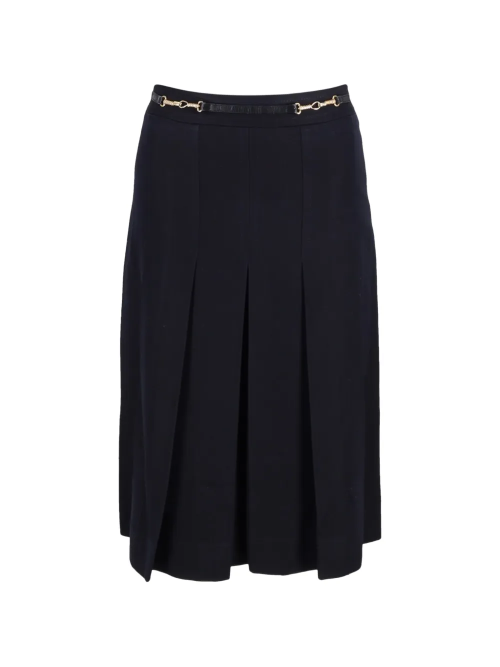 Pre-owned Celine Pleated Midi Skirt In Blue