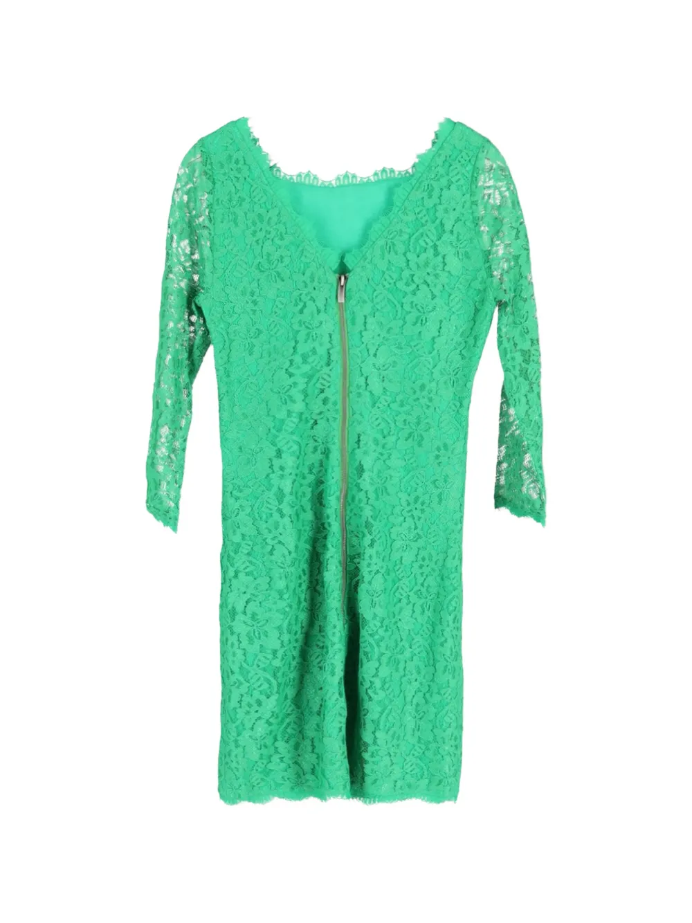 diane von furstenberg green lace dress Vintage Zarita long-sleeve | cf-size-eu-33-us-3