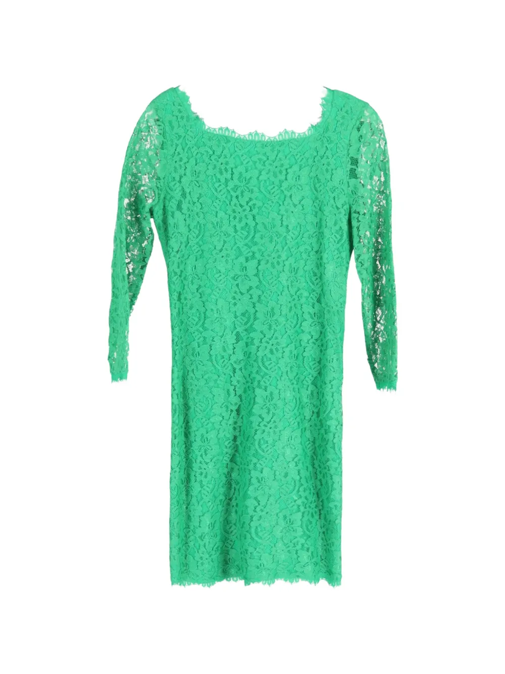 Diane Von Furstenberg Vintage Zarita long-sleeve lace dress - Verde