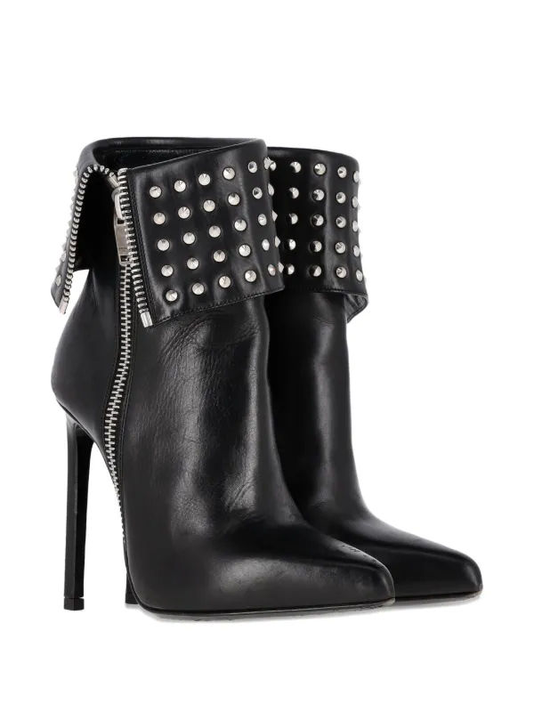 Saint Laurent Pre-Owned スタッズ アンクルブーツ | ブラック