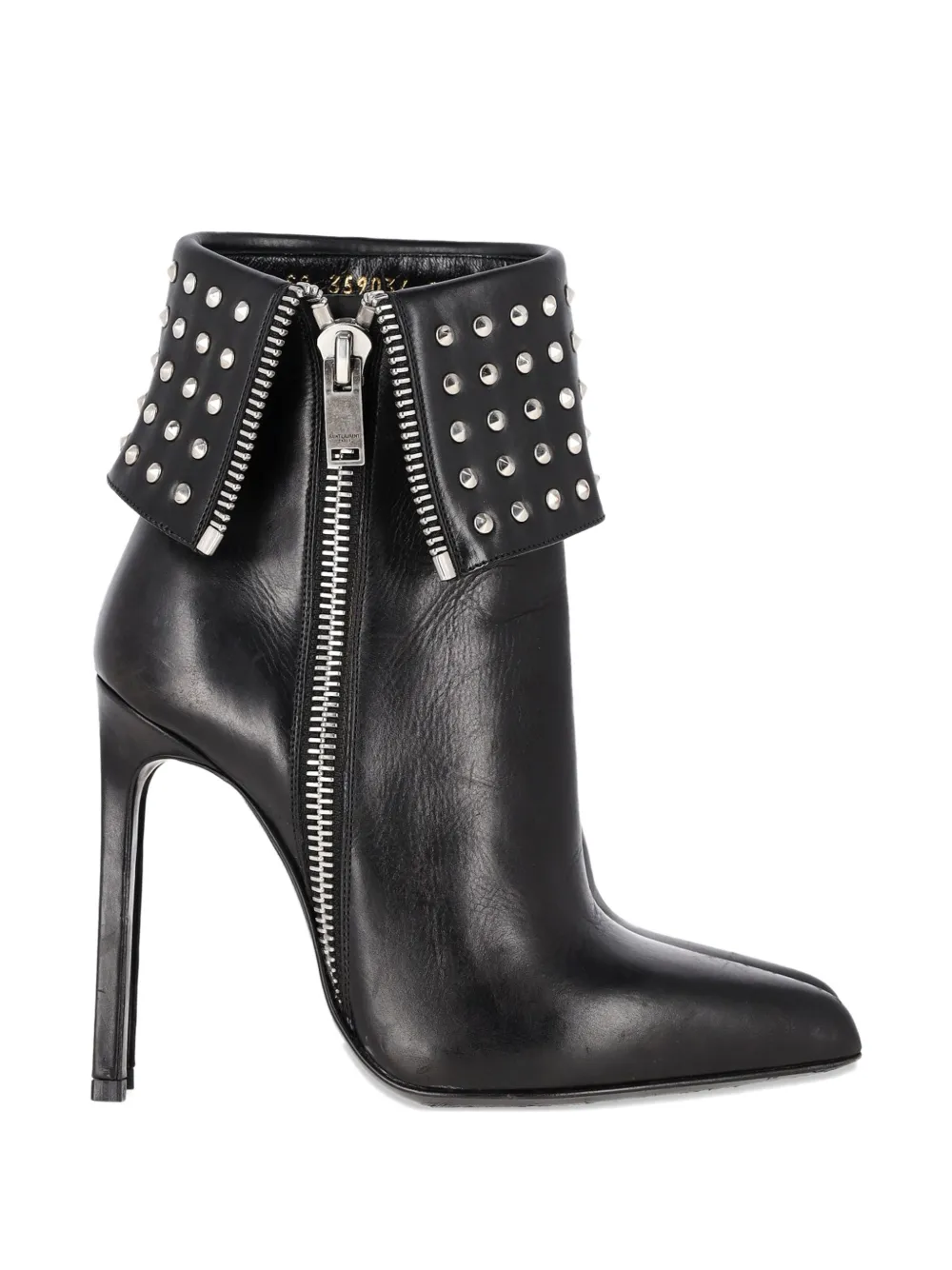 Saint Laurent Pre-Owned studded heeled ankle boots - Schwarz