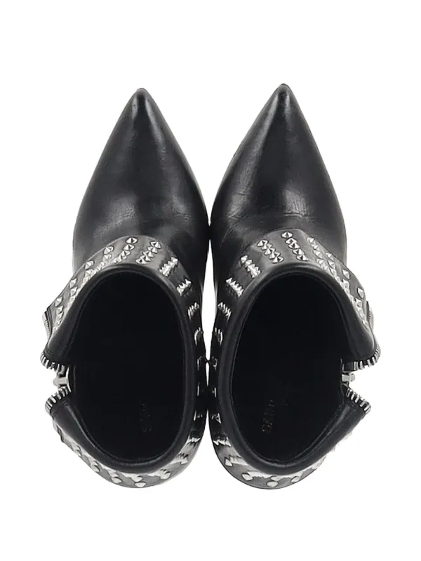 Saint Laurent Pre-Owned スタッズ アンクルブーツ | ブラック