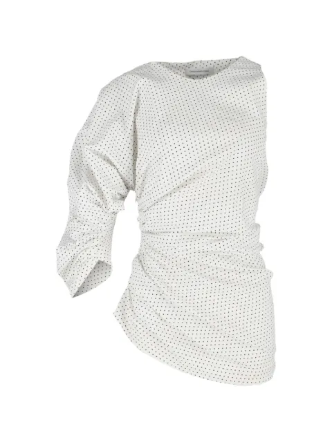 Christopher Esber polka-dot asymmetric-sleeve blouse
