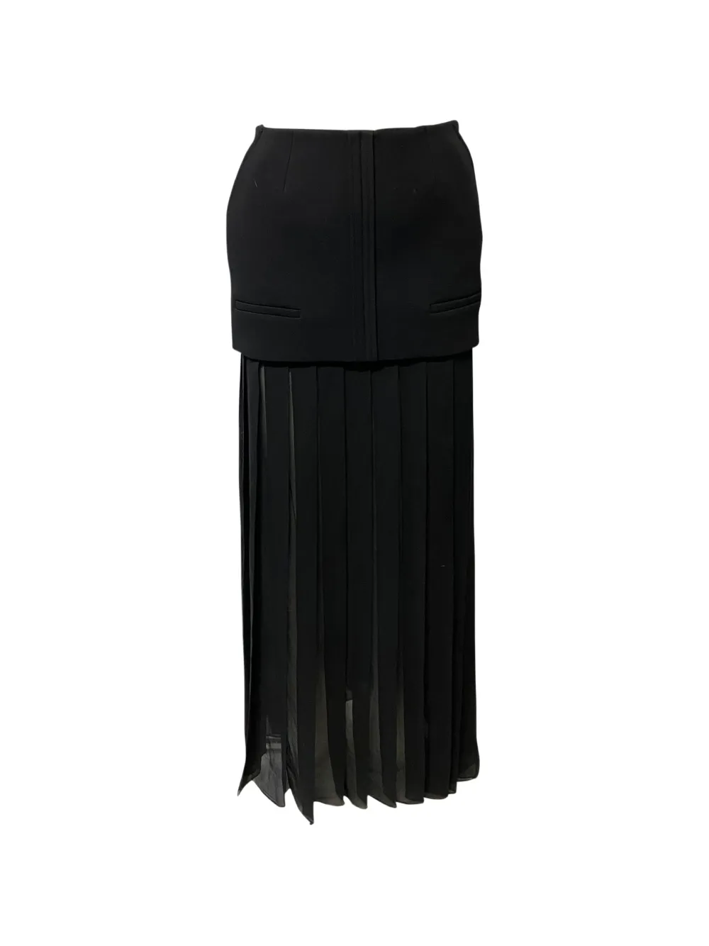 Vera Wang pleated maxi skirt - Nero