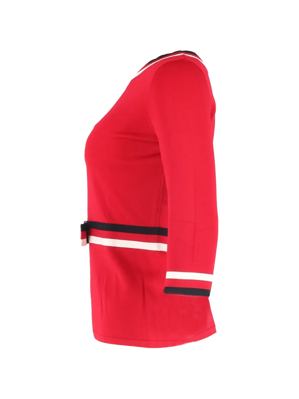 Carolina Herrera Vintage Bow accent 3/4 sleeve top - Rot