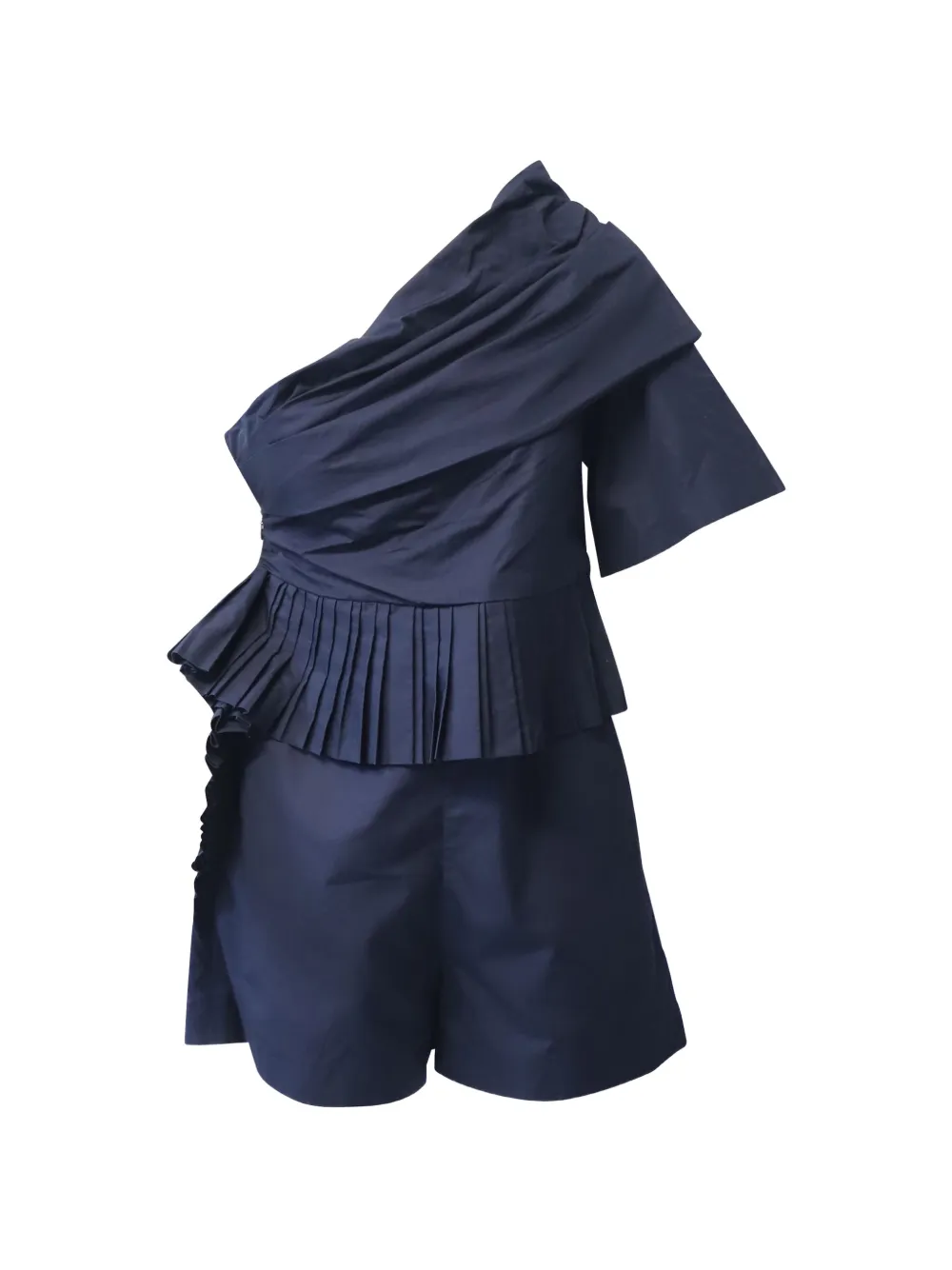 Chloé Vintage asymmetrical pleated playsuit - Blu