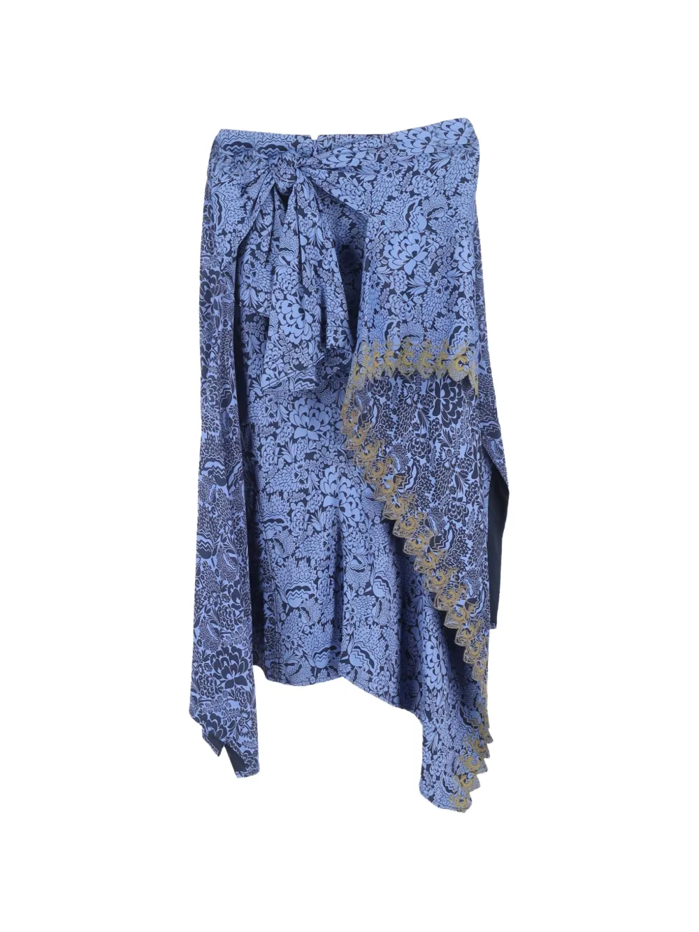 Chloé Vintage asymmetric floral-print skirt - Blu
