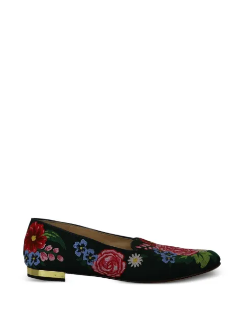Charlotte Olympia floral-embroidered loafers