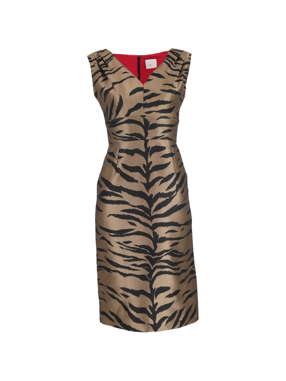 Carolina Herrera Vintage animal-print sleeveless midi dress - Toni neutri